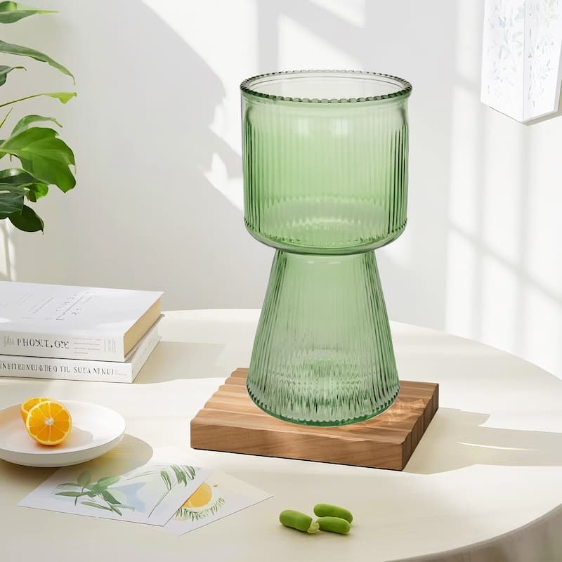 Javlergo Glass Flower Vases for Centerpiece Table Home Indoor Desk Decor, Crystal Vase, Glass Vase Thickening Design Suitable