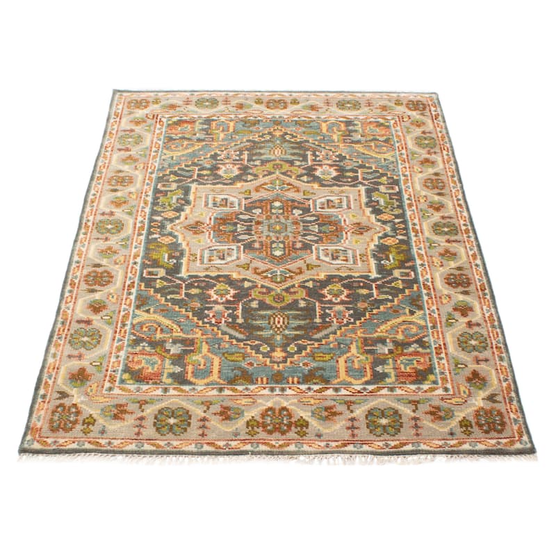 ECARPETGALLERY Hand-knotted Jules Serapi Dark Grey Wool Rug - 5'2 x 7'10