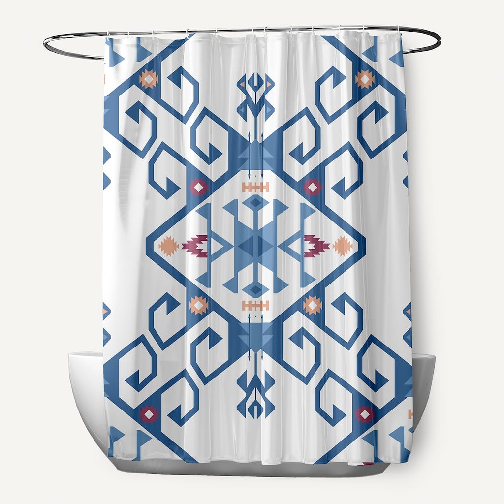 71 x 74-inch Jodhpur Medallion 2 Geometric Print Shower Curtain