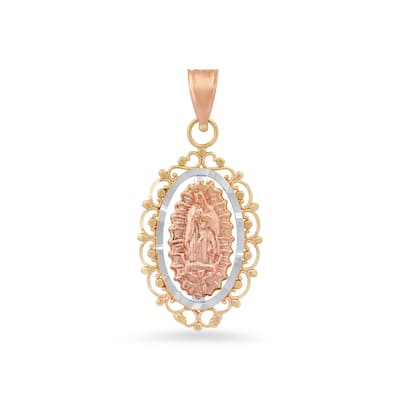Roberto Martinez 14K Tri-Color Gold Our Lady of Guadalupe Pendant