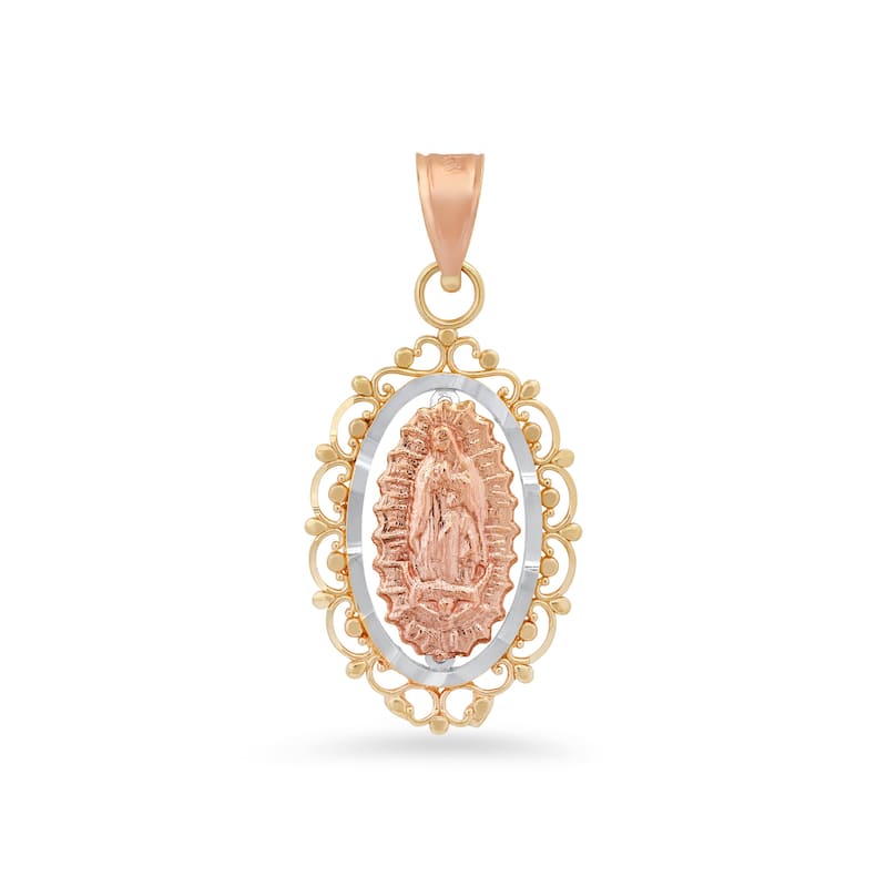 Roberto Martinez 14K Tri-Color Gold Our Lady of Guadalupe Pendant - Tri-Color