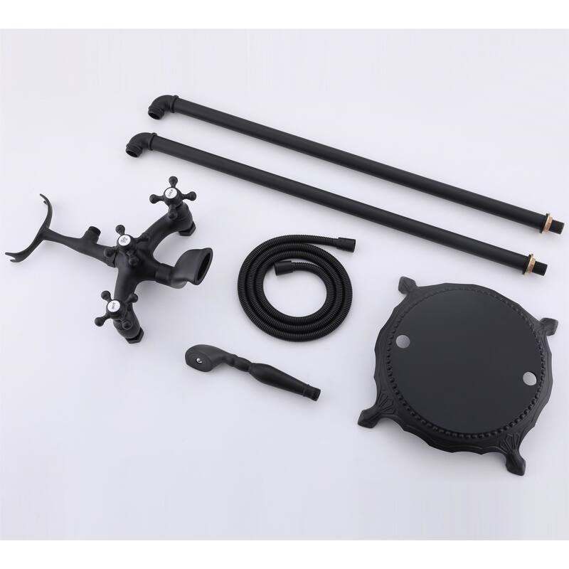 Bathroom Tub Shower Faucets Free Standing Bathtub Shower Mixer Taps Single Lever with Hand Shower Floor Mounted