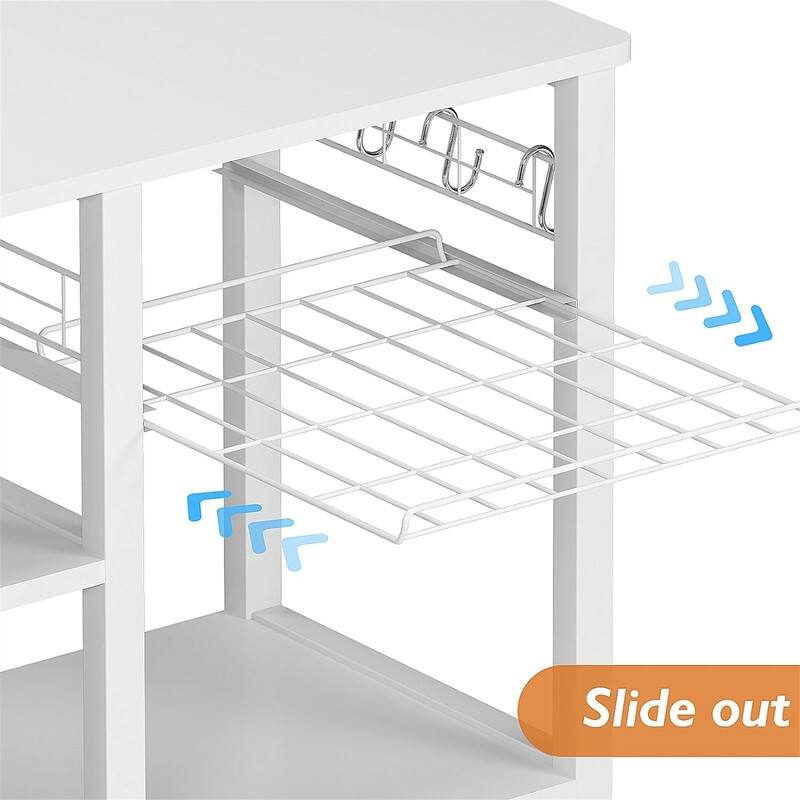 3-Tier Kitchen Baker's Rack Storage Cart Workstation Shelf - 15.7"D x 35.4"W x 32.7"H