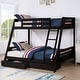 preview thumbnail 8 of 9, Furniture of America Nevy Solid Wood Twin Over Full Bunk Bed with Drawers and Reversible Angled Ladder Black