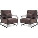 preview thumbnail 20 of 25, MCombo set of 2 Modern Accent Armchair with Steel Legs, Leathaire fabric HQ102