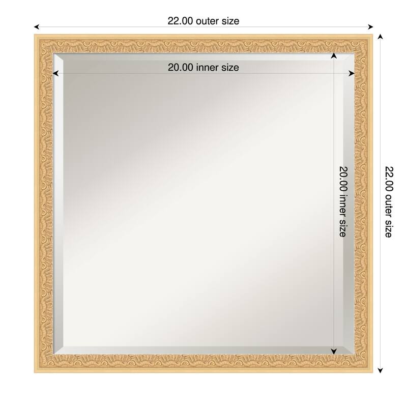 Bethany Beveled Wood Framed Wall Mirror - 22 x 22 in - Bethany Gold