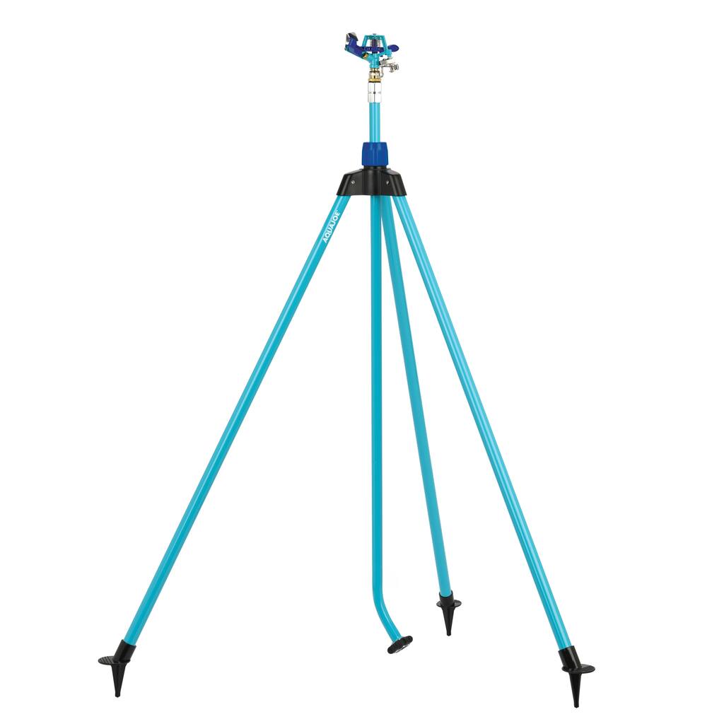 Aqua Joe Customizable Coverage 1390 sq ft Max Coverage Indestructible Zinc Impulse 360-Degree Telescoping Tripod Sprinkler