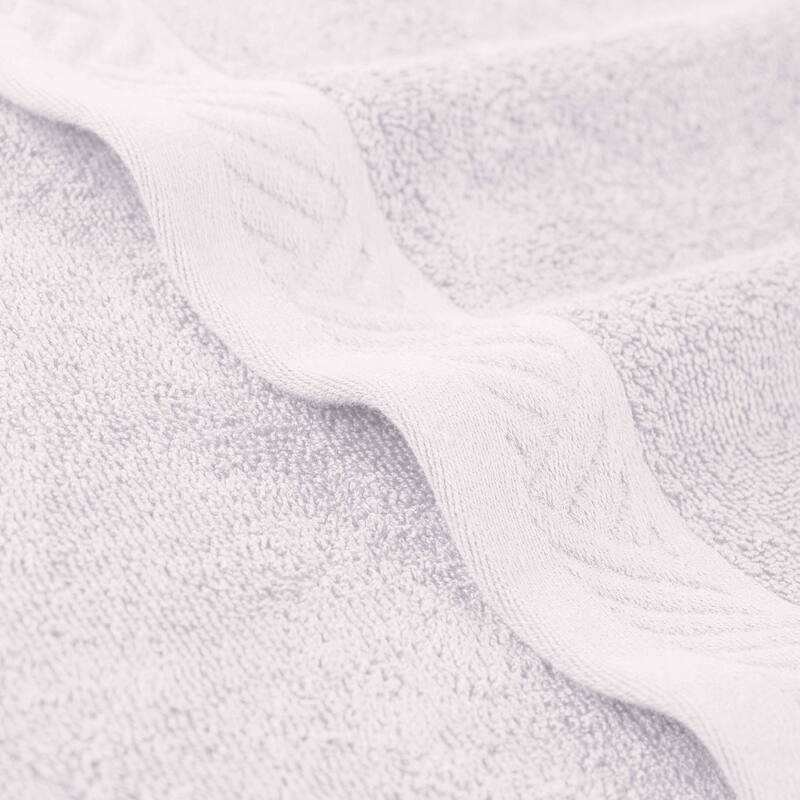 Superior Basketweave Egyptian Cotton Jacquard and Solid Bath Towel Set of 4