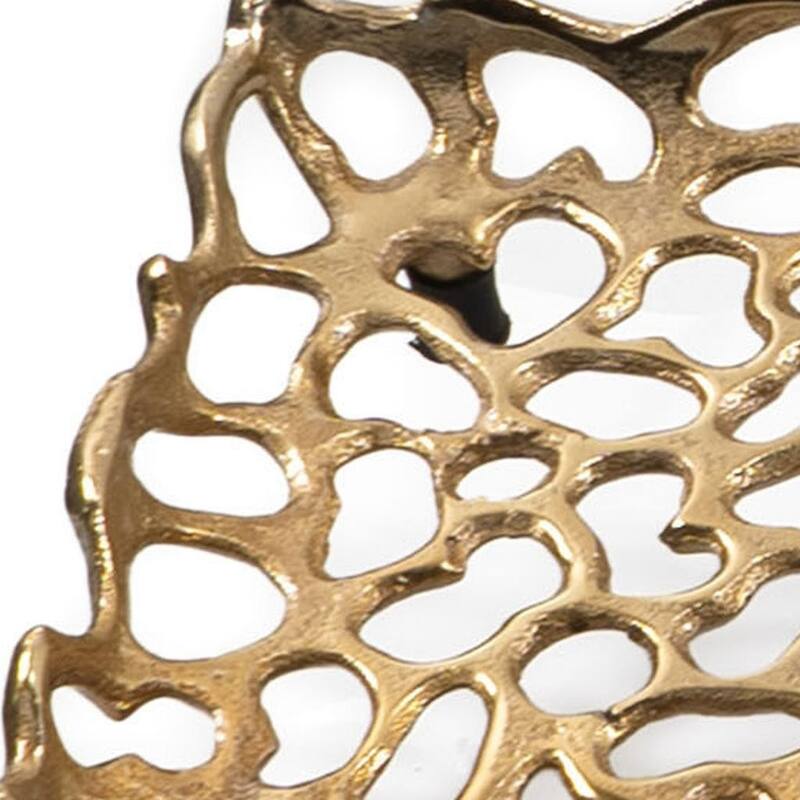 HomeRoots 28" Gold Metal Abstract Coral Tray - 27.50 in. x 2.00 in. x 7.50 in.