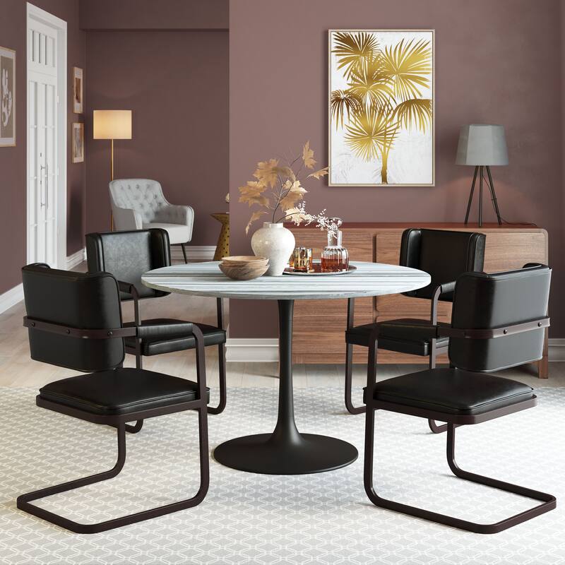 Central City Dining Table Gray & Black - Gray/Black