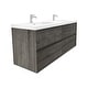 preview thumbnail 35 of 39, Selina 60" Wall Mounted Vanity with Double Sink Matte - Smoke Oak
