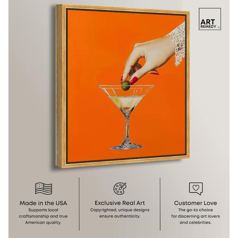 Orange Zest Martini Canvas by Art Remedy