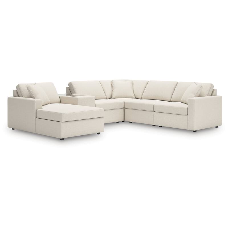 Signature Design by Ashley Modmax 6-Piece Sectional with Chaise - 125" W x 107" D x 36" H - Beige - Right Facing
