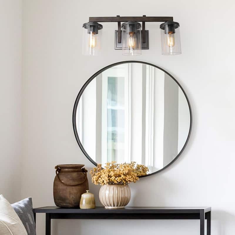 Fora Modern Farmhouse 3/4-Light Bathroom Vanity Lights Glass Wall Sconces