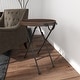 preview thumbnail 9 of 14, Arcilla Elemental - Black Metal Side End Accent Table with Brown Wood Top