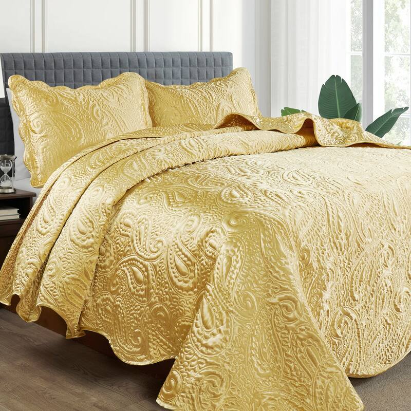 3-Piece Paisley Design Lightweight Bedding Set