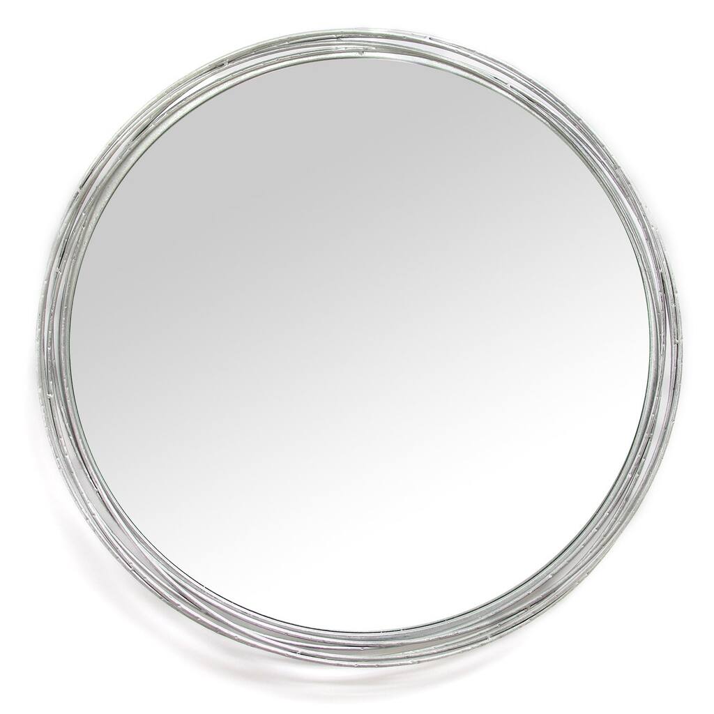 Silver Intertwined Wall Mirror - 29.5" W x 2.5" D x 29.5" H
