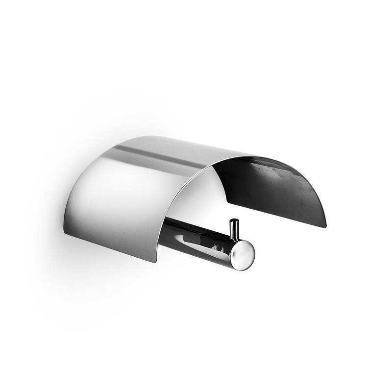 WS Bath Collections Single Post Brass Tissue Holder with Lid from the - Polished Chrome