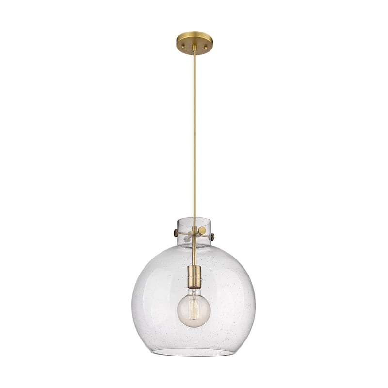 Innovations Lighting Newton Sphere - 1 Light 14" Cord Hung Pendant - Brushed Brass/Seedy