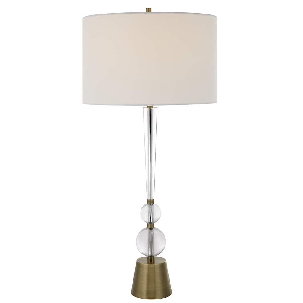Uttermost Annily Crystal Table Lamp - 37"H,   Shade 11"H x 17"Dia