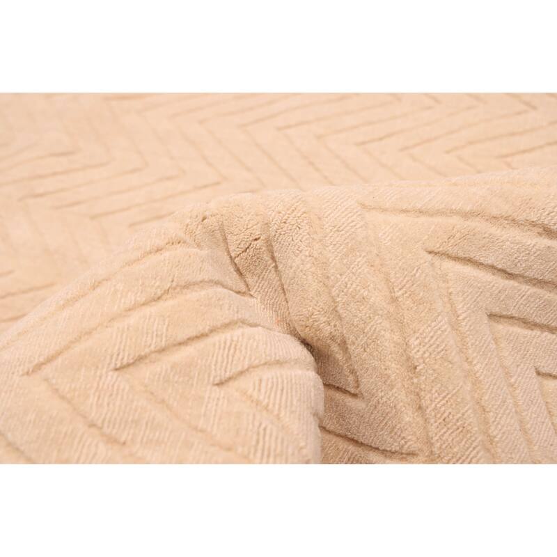 ECARPETGALLERY Hand Loomed Kashkuli Gabbeh Beige Wool Rug - 6'8 x 9'6