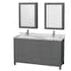 Option Dark Gray, White Carrara Marble Top, Chrome Trim