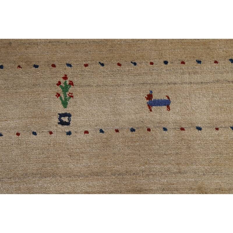 Tribal Gabbeh Indian Foyer Rug Handmade Oriental Silk Carpet - 3'0"x 4'10"