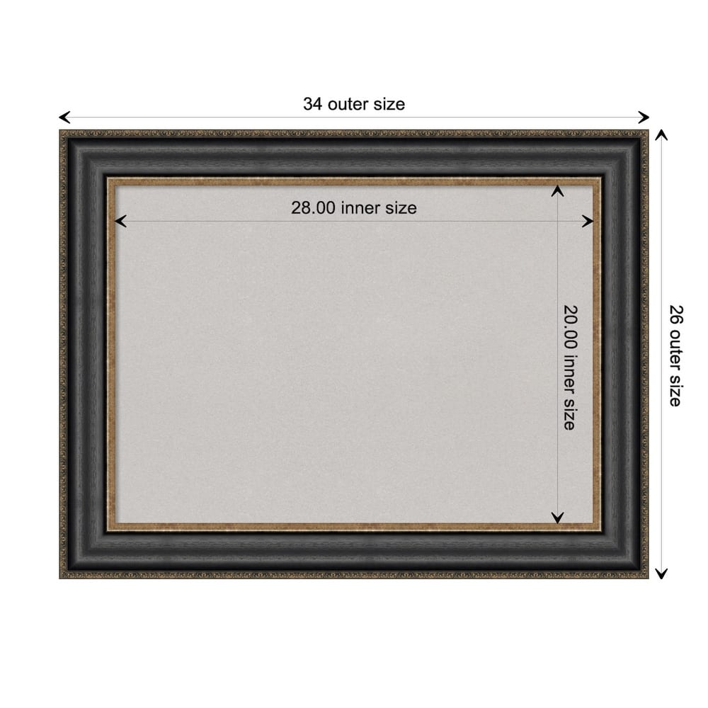 Thomas Black Bronze Framed Grey Corkboard Bulletin Board