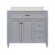 preview thumbnail 19 of 109, Vail 37" Bathroom Vanity with Cultured Marble Top Sink w/ Backsplash in White with White Basin
