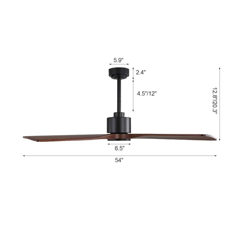MLiAN 54 inch 4 Soild Wood Blades Indoor Ceiling Fan with Remote - 54 inch