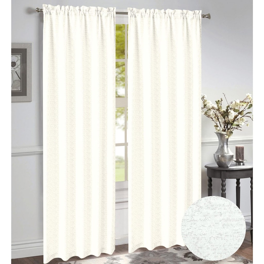 Norah Jacquard Rod Pocket Window Panel and Valance Treatments, All Sold Separately
