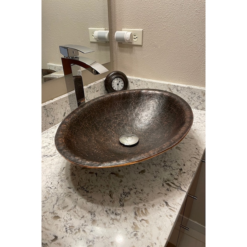 20" Oval Hand Forged Old World Copper Vessel Sink (PVOVAL20)