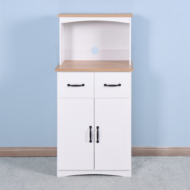 Wooden Kitchen Cabinet White Pantry Storage Cabinet Storage Drawer - On ...