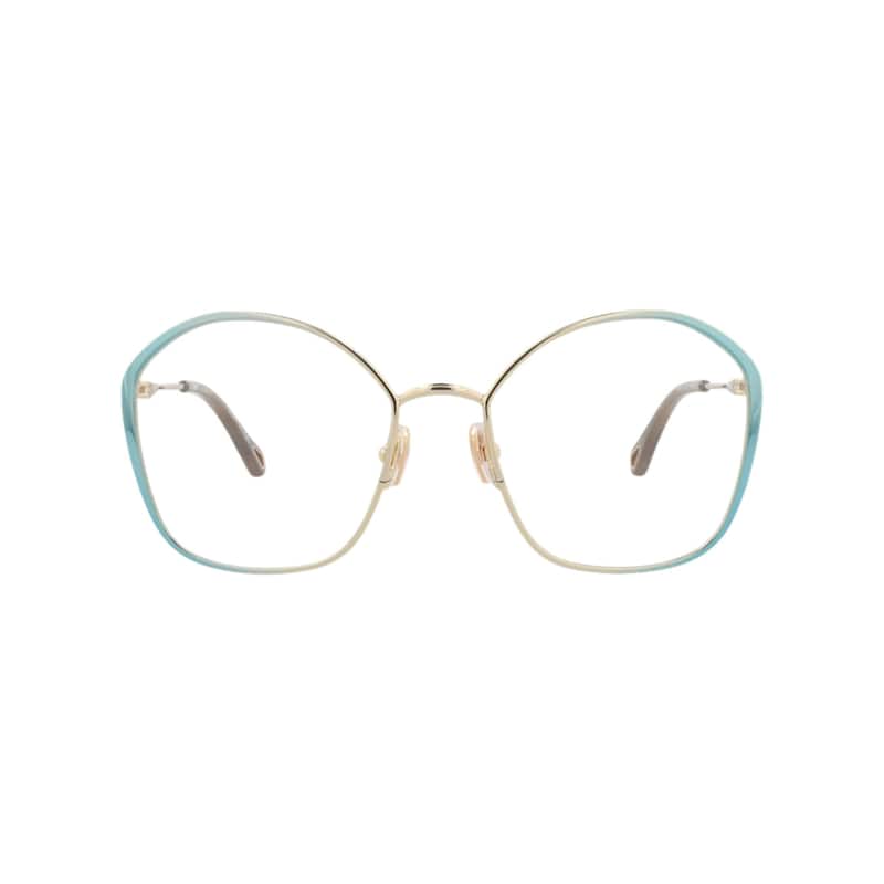 Chloé Round-Frame Metal Optical Frames - Blue Blue Transparent - Multi