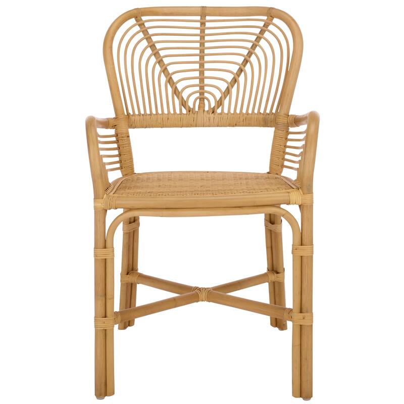 SAFAVIEH Home Rimma Rattan Arm Chair (Set of 2) - 22"W x 23"D x 36"H
