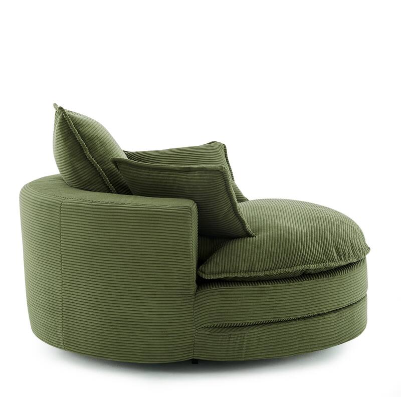 360° Swivel Accent Chair Round Barrel Chair, Living Room Oversized Single Sofa Chair Chaise Lounge Reading Sofa Armchair