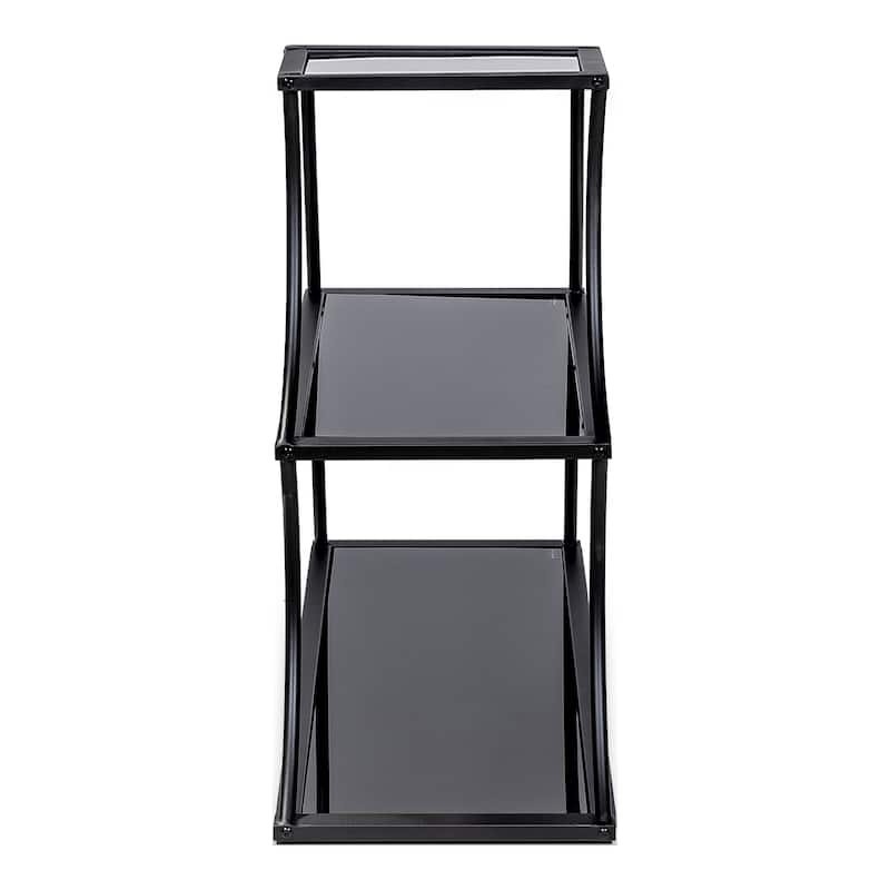 Gliny Contemporary Glass Shelves Open Back Bookcase by Furniture of America