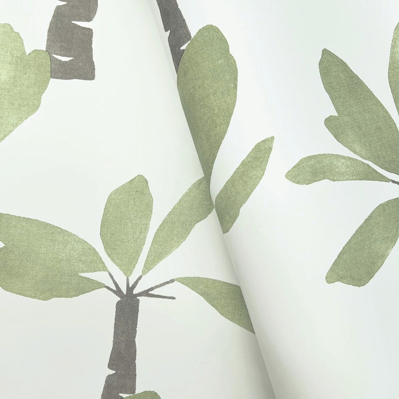 York Wallcoverings Painted Oasis Leaf Green Wallpaper