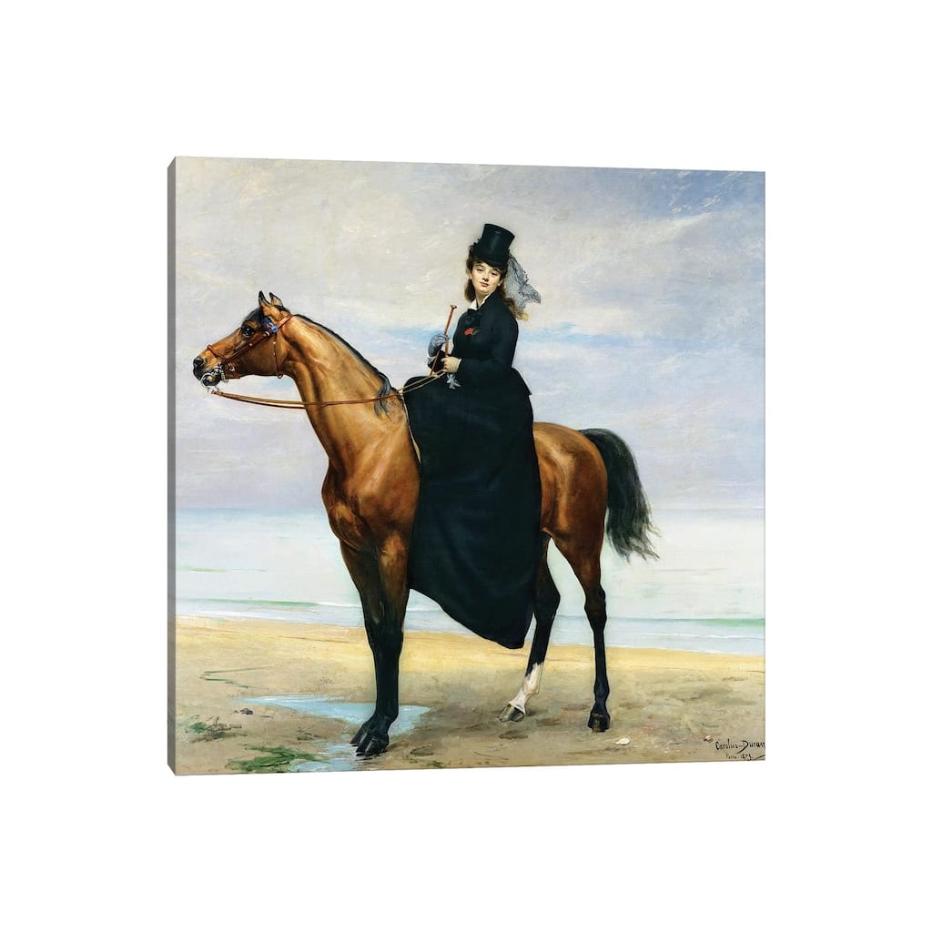 iCanvas "Equestrian Portrait of Mademoiselle Croizette, 1873" by Charles Emile Auguste Carolus-Duran Canvas Print