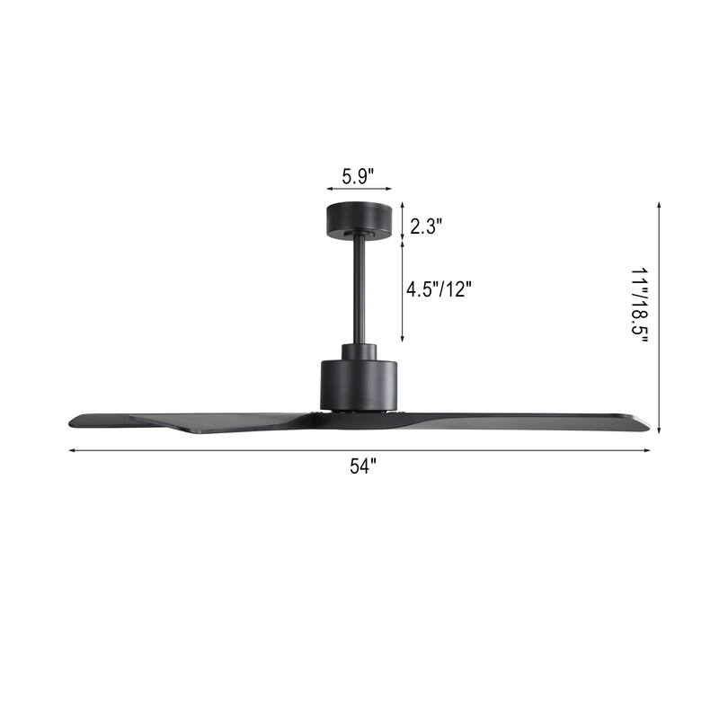 WINGBO 54 inch 5 ABS Blades DC Motor Indoor Ceiling Fan with Remote Control