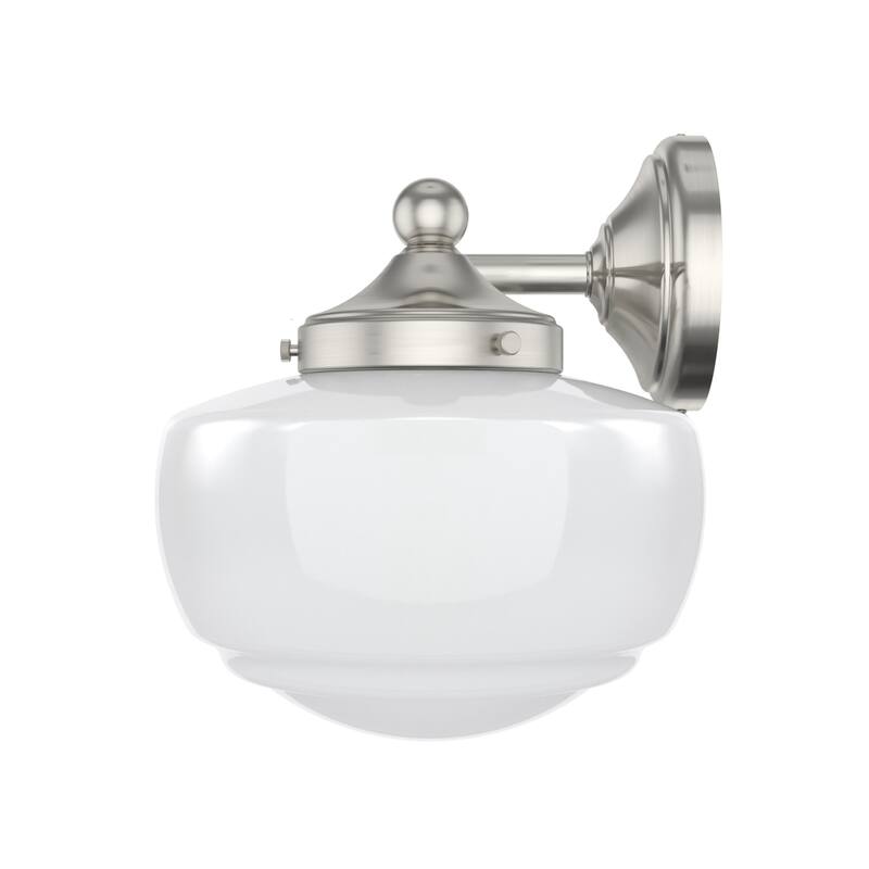 Hunter Saddle Creek Vanity Wall Light - Transitional, Vintage Schoolhouse - Damp Rated!