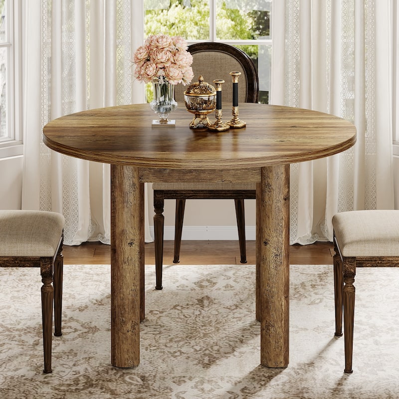 39-inch Round Dining Table for 4