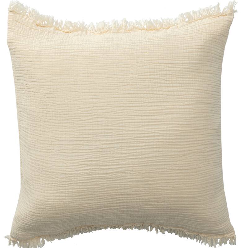 Sevita Solid Turkish Cotton Fringed Throw Pillow