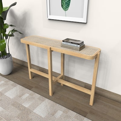 Marsie Wood and Rattan 48-inch Console Table