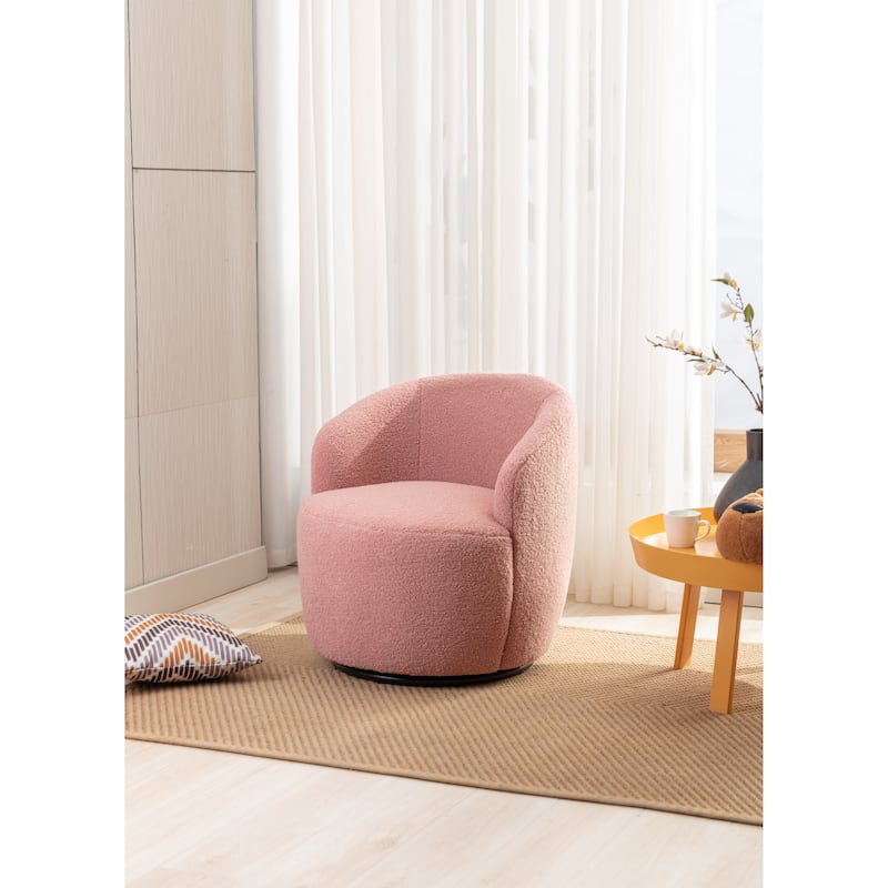Swivel Accent Armchair Barrel Chair with Black Powder Coating, Blue