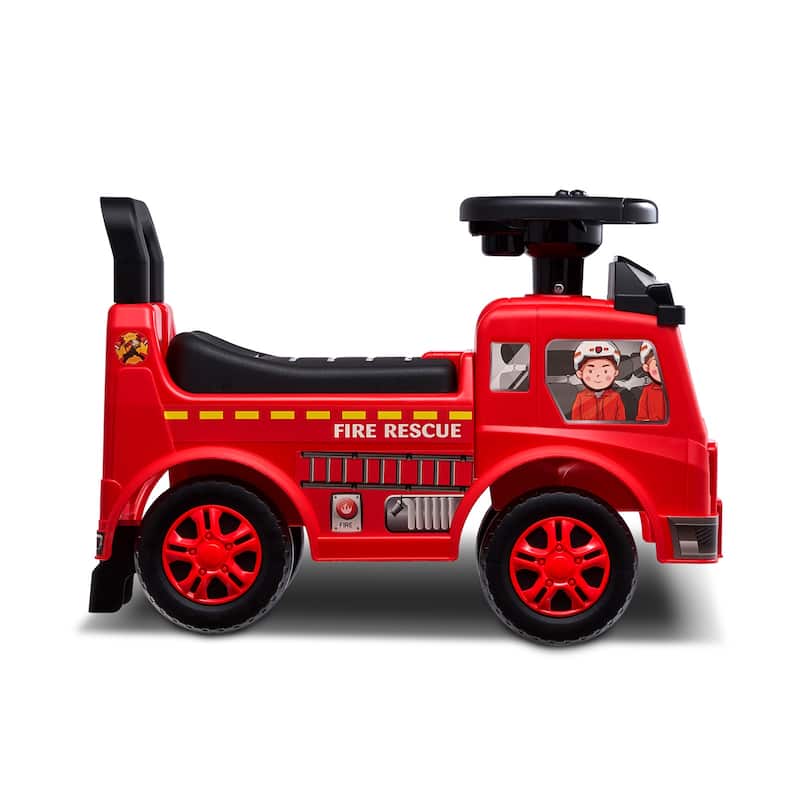 Toddler Ride On Push Car for Ages 1-3, Red Sit-to-Stand with Music Steering Wheel & Storage