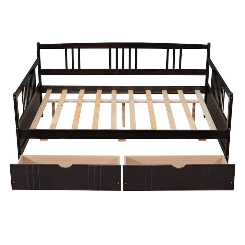 Daybed Wood Bed with Two Drawers