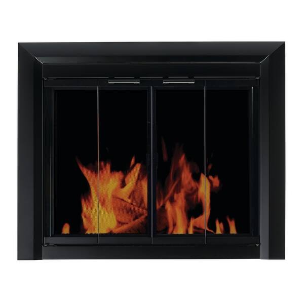 Shop Pleasant Hearth Cm 3010 Small Fireplace Screen With Bi Fold Track Free Black Overstock 23101137