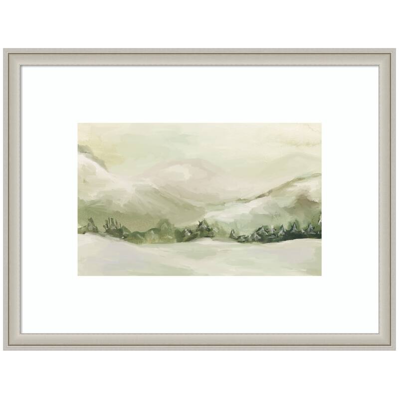 Kate and Laurel AQ Winter Landscape No. 3 by Annie Quigley Framed Wall Art Print - 26 x 20 - Silver