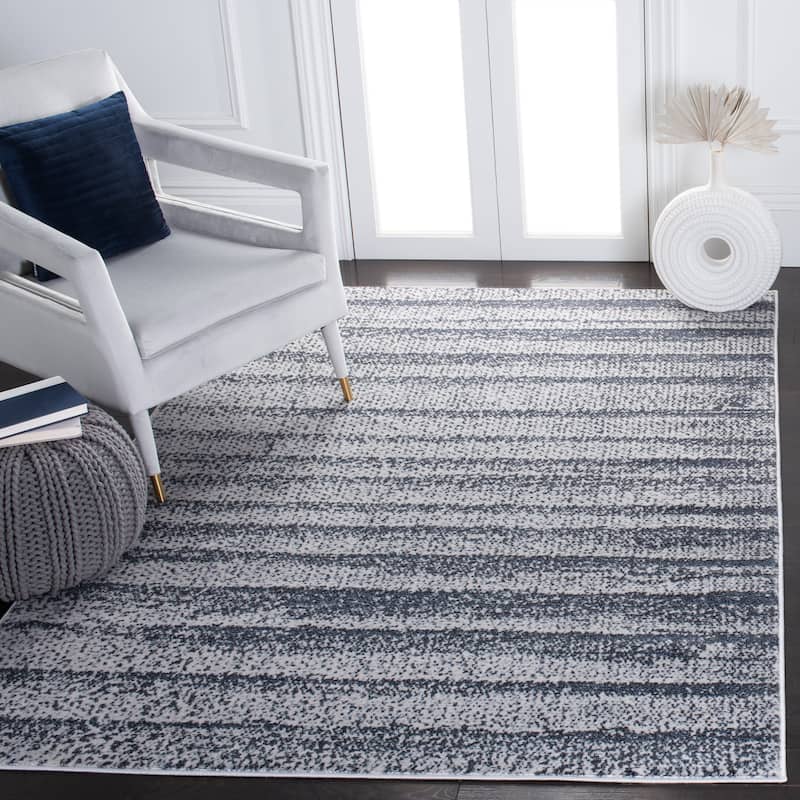 SAFAVIEH Carnegie Zoika Modern Stripe Rug - 8'x10' - Grey/Navy